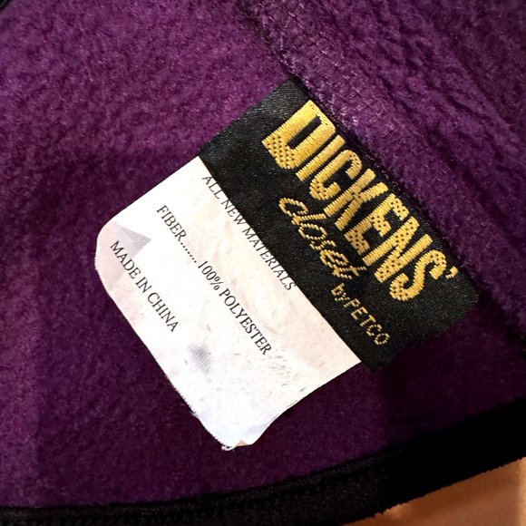 Dickens Closet Purple Fleece Toggle Adjustable Dog Coat Small - Picture 6 of 9